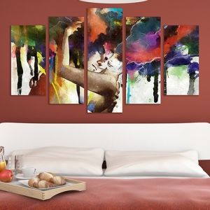 0241 Wall art decoration (set of 5 pieces) Love Hug