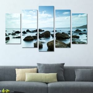 0303 Wall art decoration (set of 5 pieces) Sleeping sea