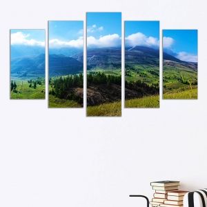 0321 Wall art decoration (set of 5 pieces) Beautiful mountain