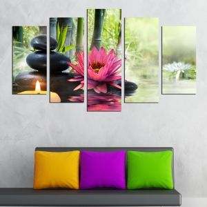 0466 Wall art decoration (set of 5 pieces) Zen composition