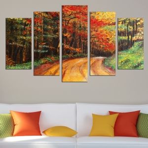 0542 Wall art decoration (set of 5 pieces) Colorful landscape