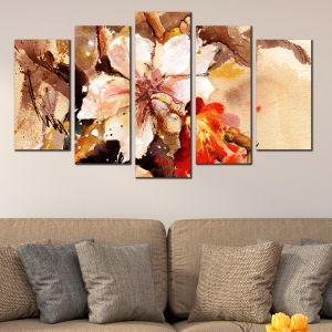 0131 Wall art decoration (set of 5 pieces) Art flower