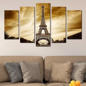 0398 Wall art decoration (set of 5 pieces) Paris