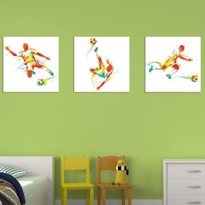 0635Wall art decoration (set of 3 pieces) Football