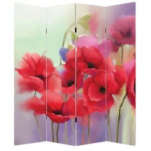 P0240 Decorative Screen Room divider Poppies (3,4,5 or 6 panels)