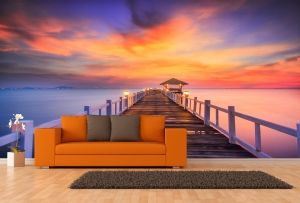 T0559 Wallpaper Sea landscape with pier