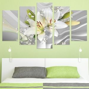 0774  Wall art decoration (set of 5 pieces) Abstraction - Lilium