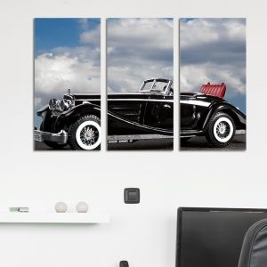 0123 Wall art decoration (set of 3 pieces) Vintage car