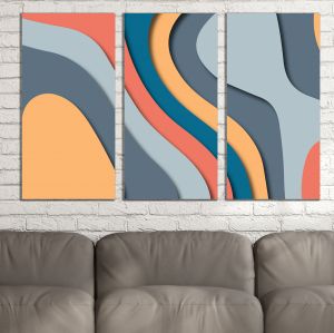 9109 Wall art decoration (set of 3 pieces) Abstraction in pastel colors