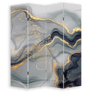 P0792 Decorative Screen Room divider Abstraction in grey and gold (3,4,5 or 6 panels)