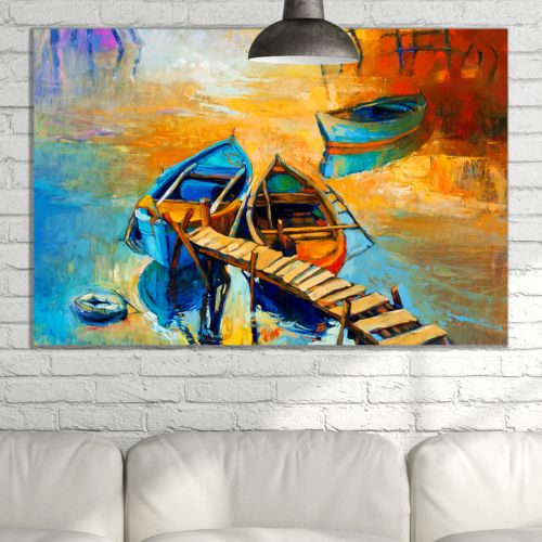 0461 Wall art decoration Sea landscape with boats