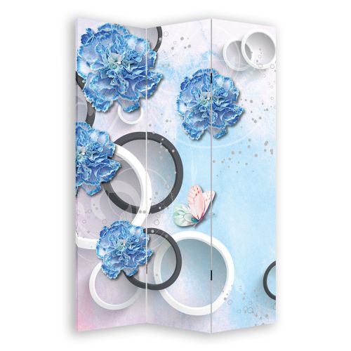 P9197 Decorative Screen Room divider 3D Flowers  (3, 4, 5 or 6 panels)