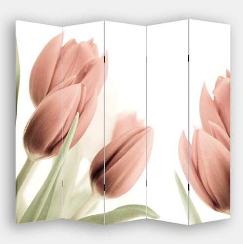 P0141 Decorative Screen Room divider Soft pink tulips (3,4,5 or 6 panels)