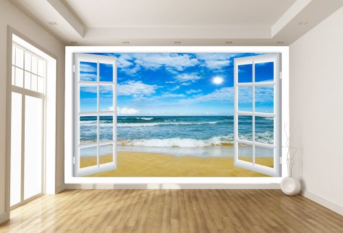 T9228 Wallpaper Window to beautiful beach