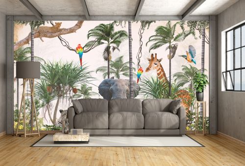 T9236 Wallpaper Tropical landscape with animals