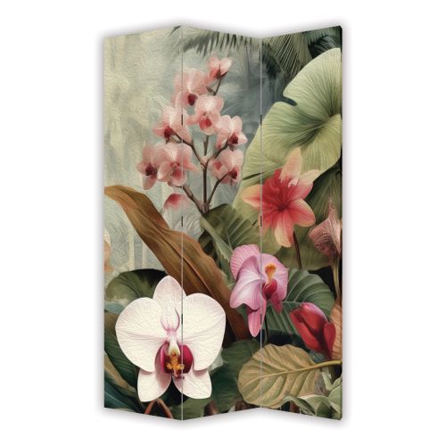 P9233 Decorative Screen Room divider Tropical orchids (3,4,5 or 6 panels)