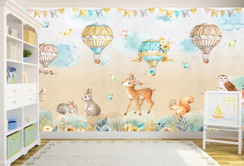 T9253 Wallpaper Animals and balloons