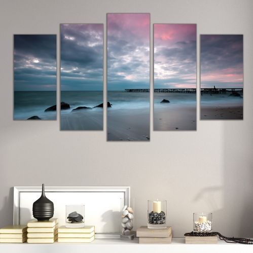 Modern canvas art Sunset over the beach