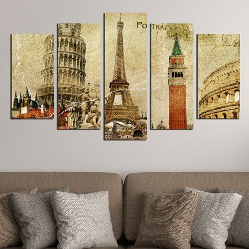 Canvas wall art  EU symbols vintage