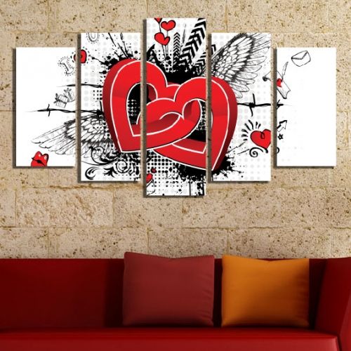 Canvas wall art Hearts