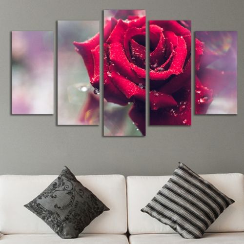 wall art canvas decoration set beautiful rose