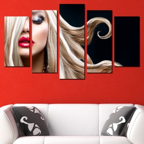 Canvas art set for beauty salon