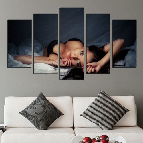 canvas wall art set with beautiful woman