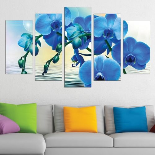 Canvas art set zen composition in blue