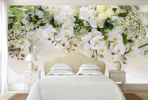 T0663 Wallpaper White orchids