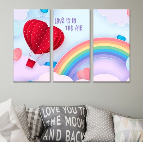 9118 Wall art decoration (set of 3 pieces) Love is in the air