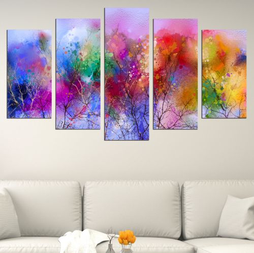 0812 Wall art decoration (set of 5 pieces) Colorful abstraction