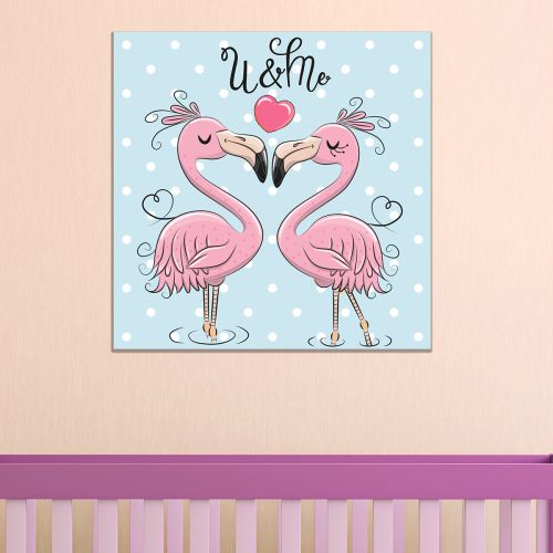 0814 Wall art decoration You and me - flamingo