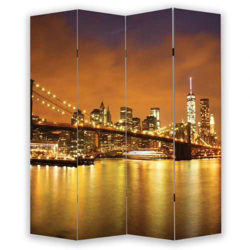 P0157 Decorative Screen Room devider New York, Brooklyn Bridge (3,4,5 or 6 panels)