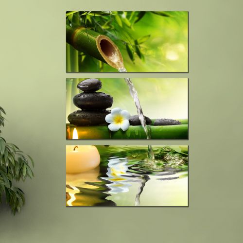 0861 Wall art decoration (set of 3 pieces) Zen composition