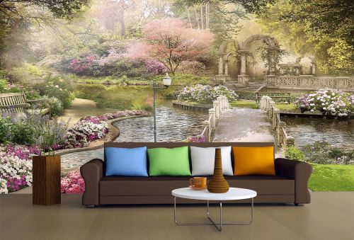 T9153 Wallpaper Fairy garden with a lake