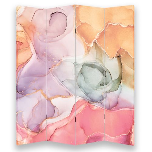 P0853 Decorative Screen Room divider Abstraction in pastel colors (3,4,5 or 6 panels)