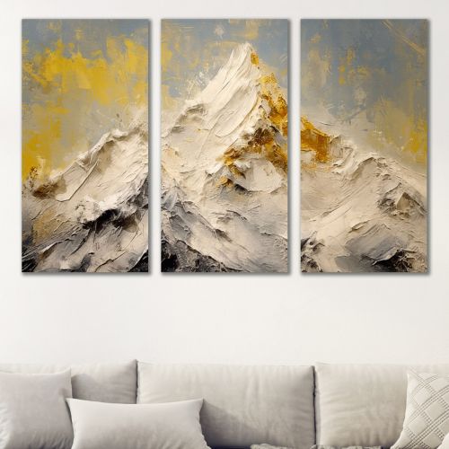 0933 Wall art decoration (set of 3 pieces) Mountain peak