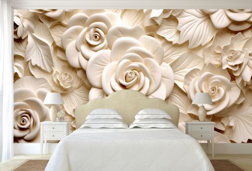 T9261 Wallpaper 3D Beige roses