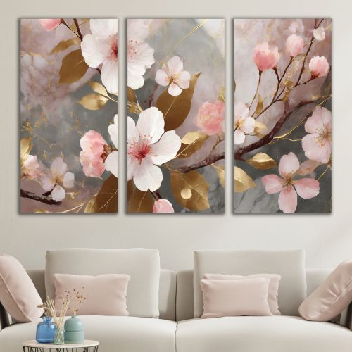 1023 Wall art decoration (set of 3 pieces) Spring Harmony