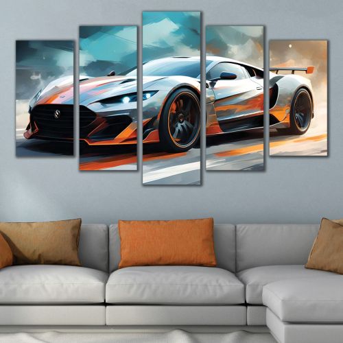 1037  Wall art decoration (set of 5 pieces) Speed