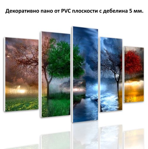 0647 Wall art decoration (set of 5 pieces) Seasons