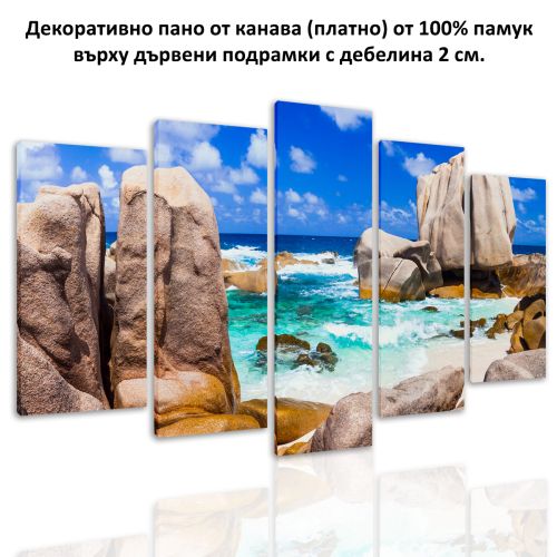 0621 Wall art decoration (set of 5 pieces) Landscape rocky wild beach 