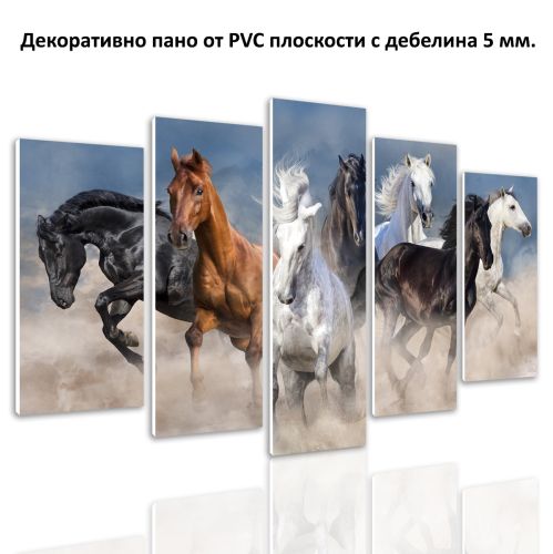 0617 Wall art decoration (set of 5 pieces) Wild horses