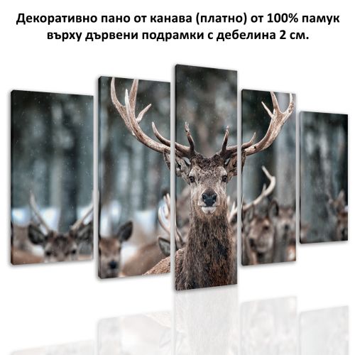 0579 Wall art decoration (set of 5 pieces) Deer