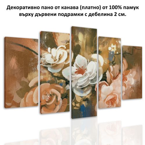 0570 Wall art decoration (set of 5 pieces) Art flowers