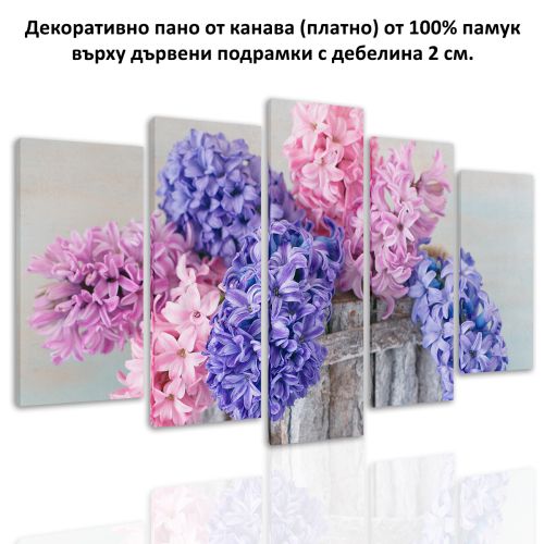 0527 Wall art decoration (set of 5 pieces) Spring flowers