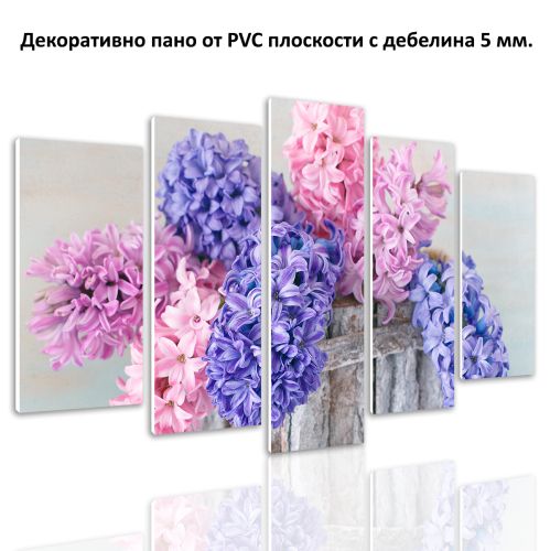 0527 Wall art decoration (set of 5 pieces) Spring flowers