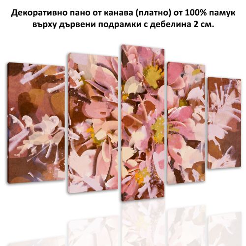 0516 Wall art decoration (set of 5 pieces) Abstract flowers