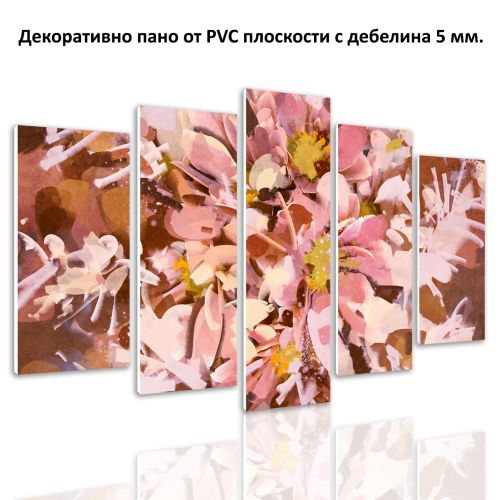 0516 Wall art decoration (set of 5 pieces) Abstract flowers