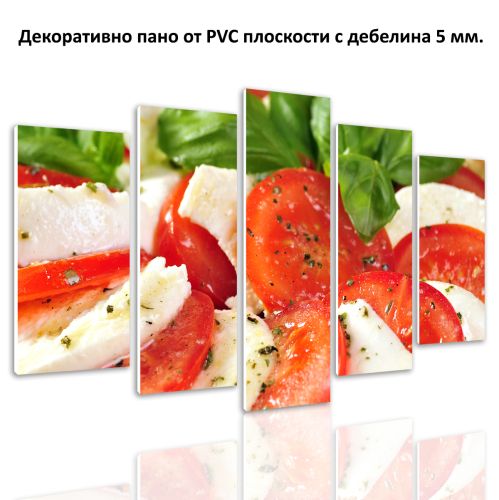 0487 Wall art decoration (set of 5 pieces) Caprese Salad 